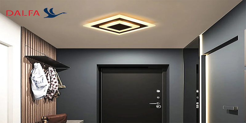 نورپردازی ورودی ساختمان با لوستر