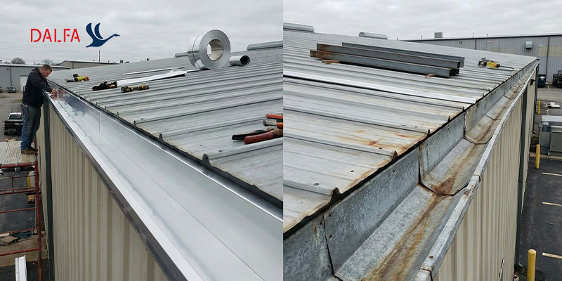 مقایسه آبرو آلومینیومی با گالوانیزه برای سقف کم‌شیب